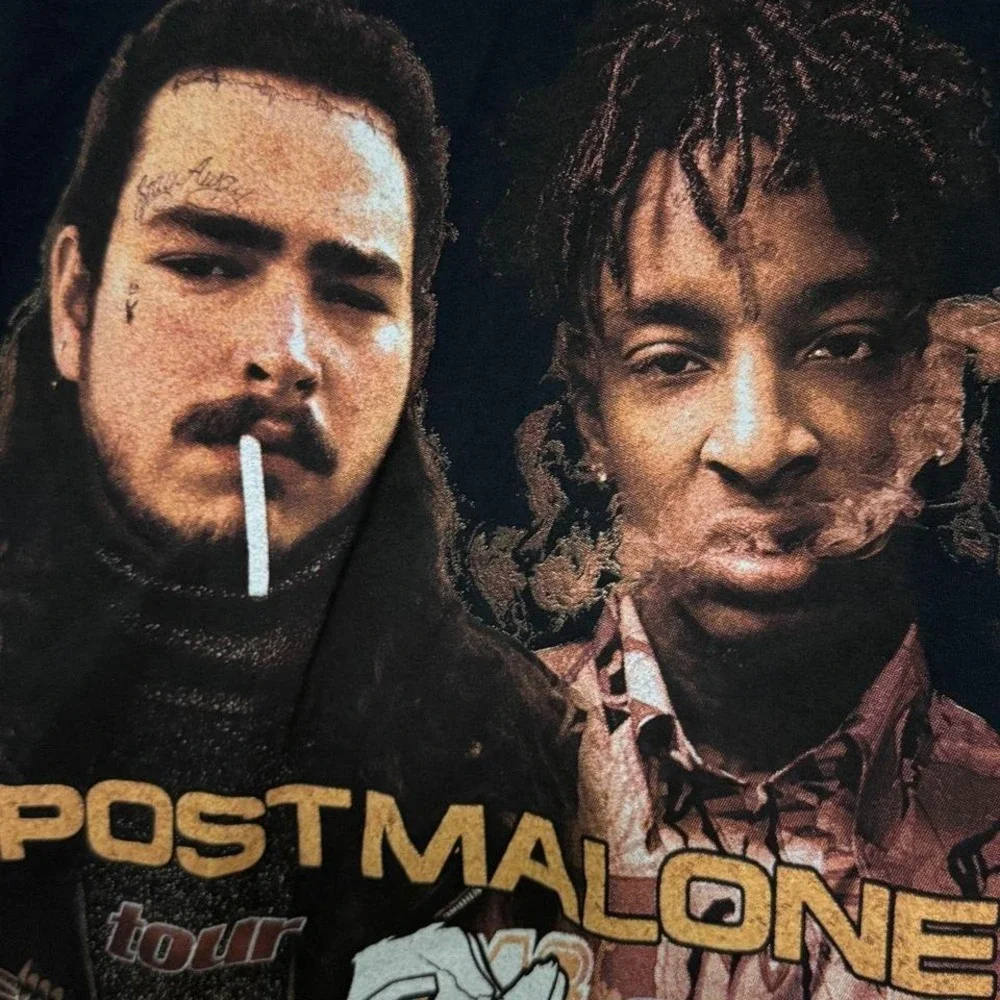 21 Savage Post Malone 2018 Tour T Shirt in Size Large